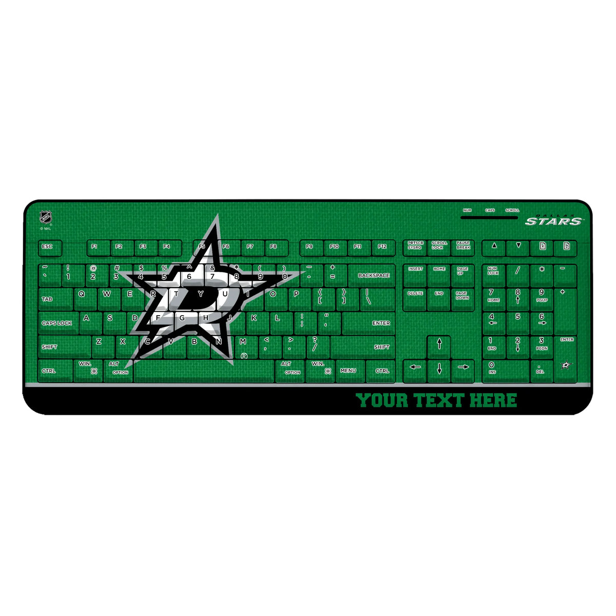 Dallas Stars Personalized Endzone Solid Wireless USB Keyboard