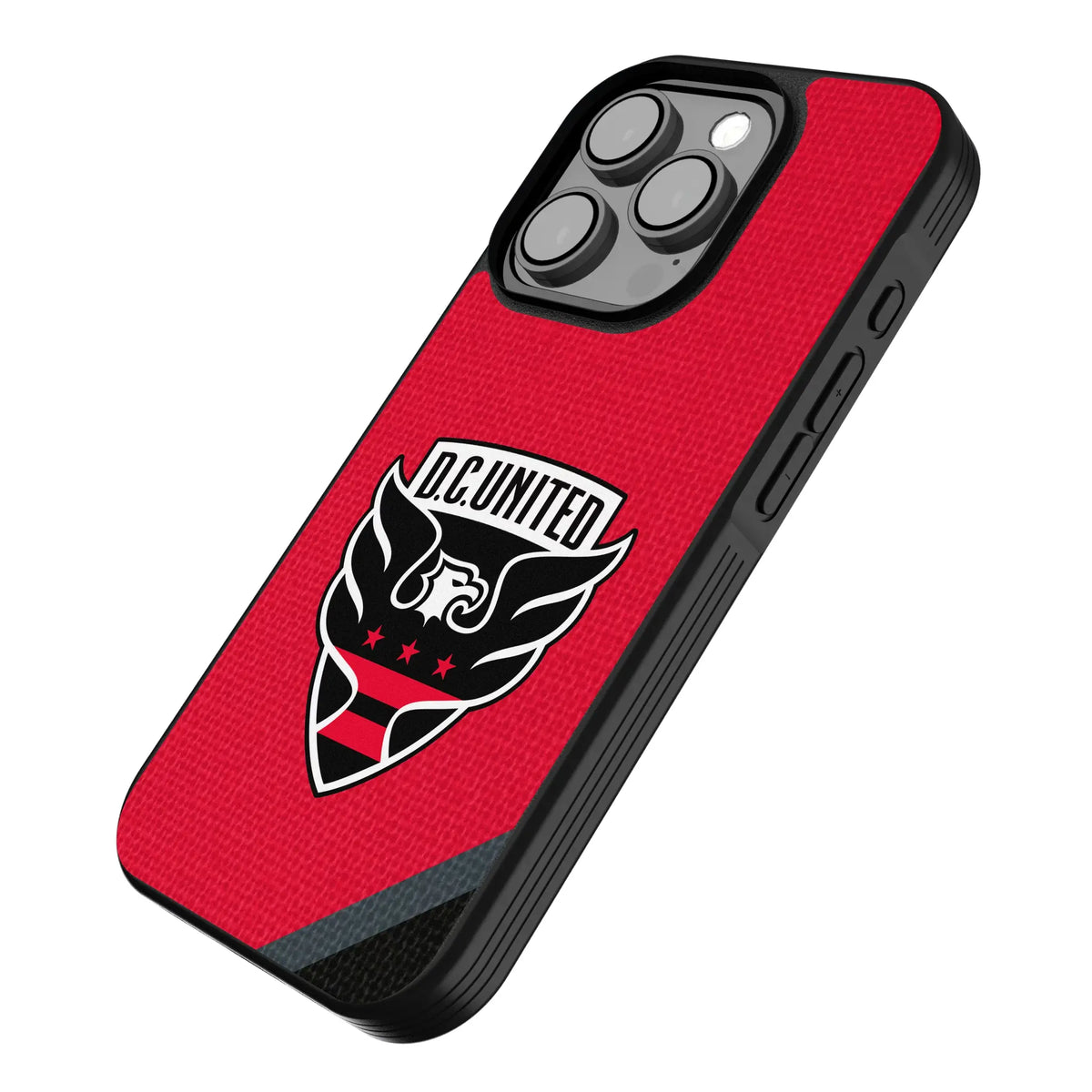 DC United Diagonal Stripe iPhone Bump Phone Case for Apple iPhone - Isometric View