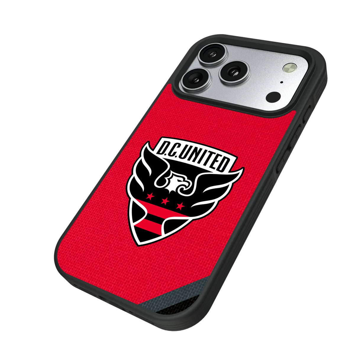 DC United Diagonal Stripe iPhone Bump Phone Case for Apple iPhone - Isometric View#Device_iPhone 17 Pro