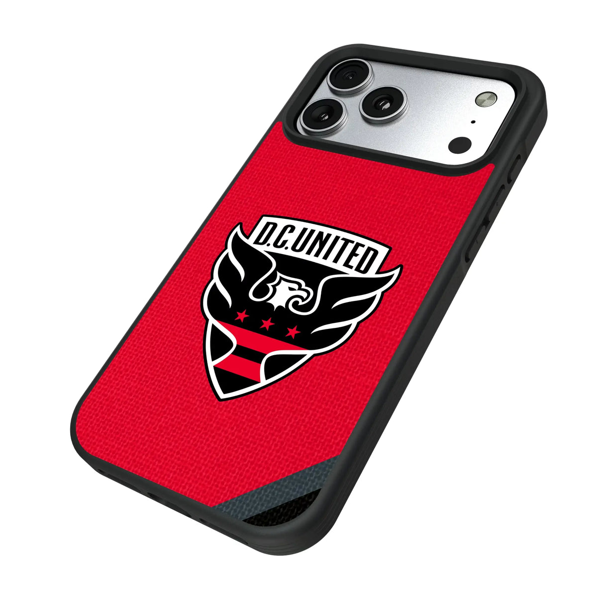 DC United Diagonal Stripe iPhone Bump Phone Case for Apple iPhone - Isometric View#Device_iPhone 17 Pro Max