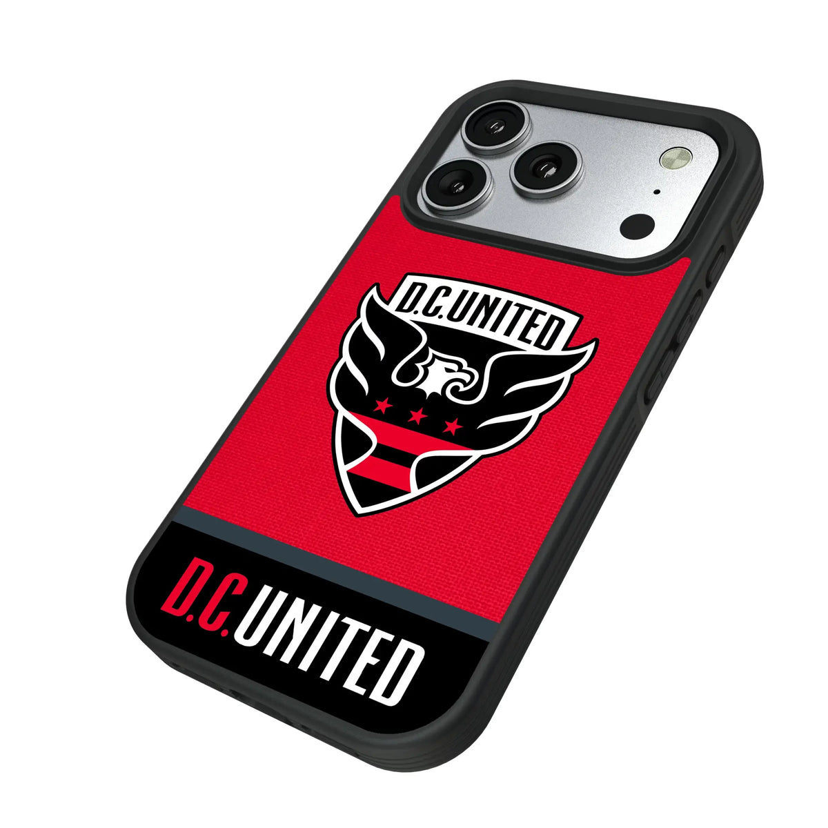 DC United Endzone Solid iPhone Bump Phone Case for Apple iPhone - Isometric View#Device_iPhone 17 Pro