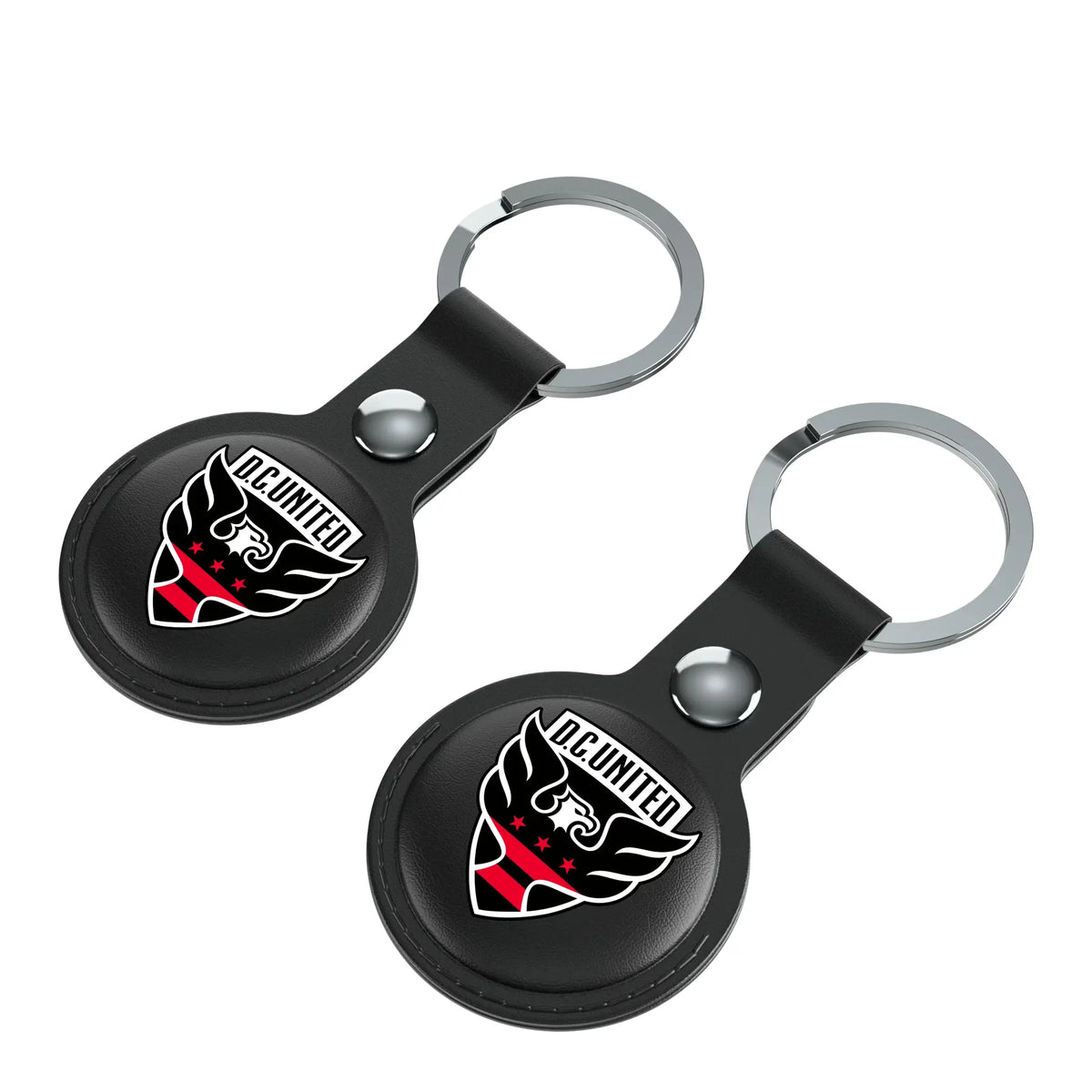 DC United Insignia AirTag Black Airtag Holder 2-Pack - Isometric View