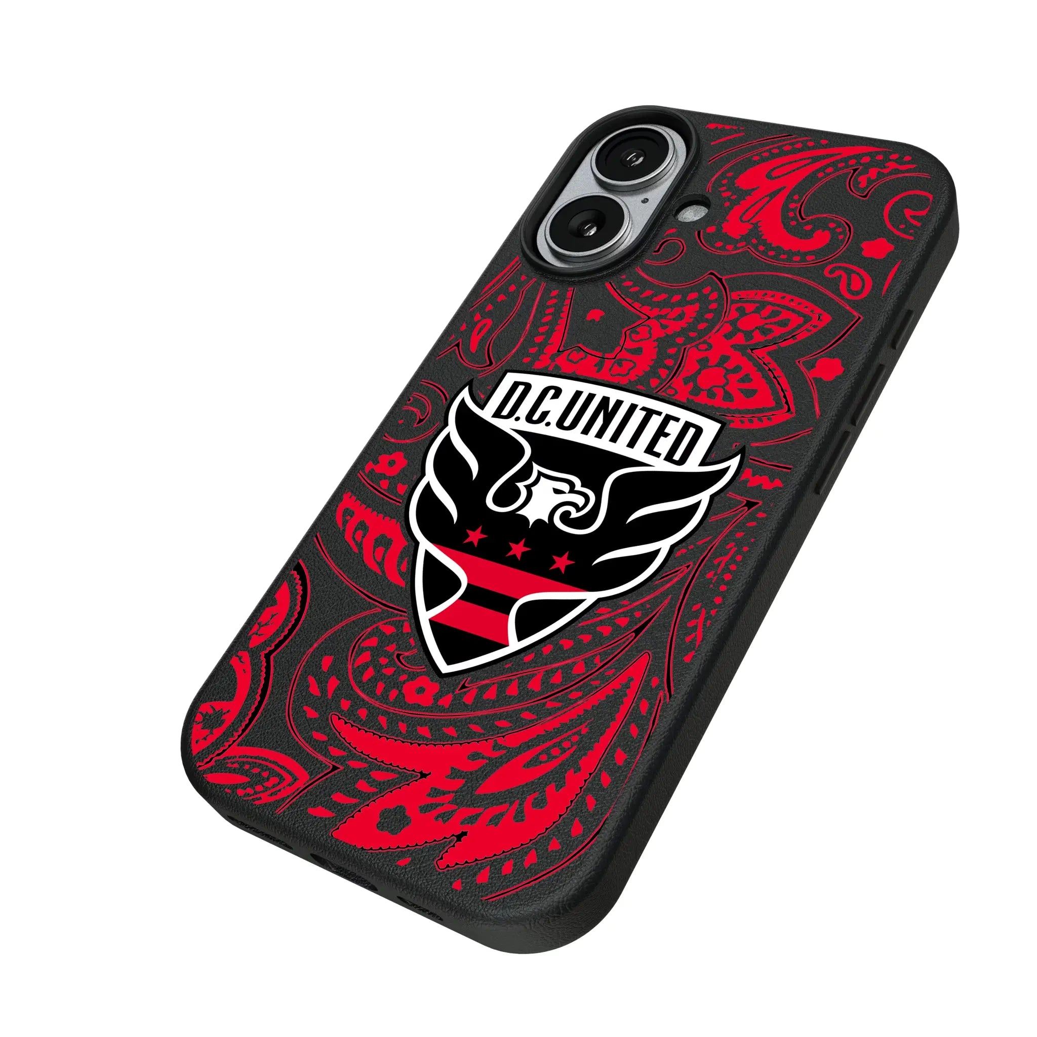 DC United Paisley iPhone MagSafe Compatible Phone Case for Apple iPhone - Isometric View#Device_iPhone 17