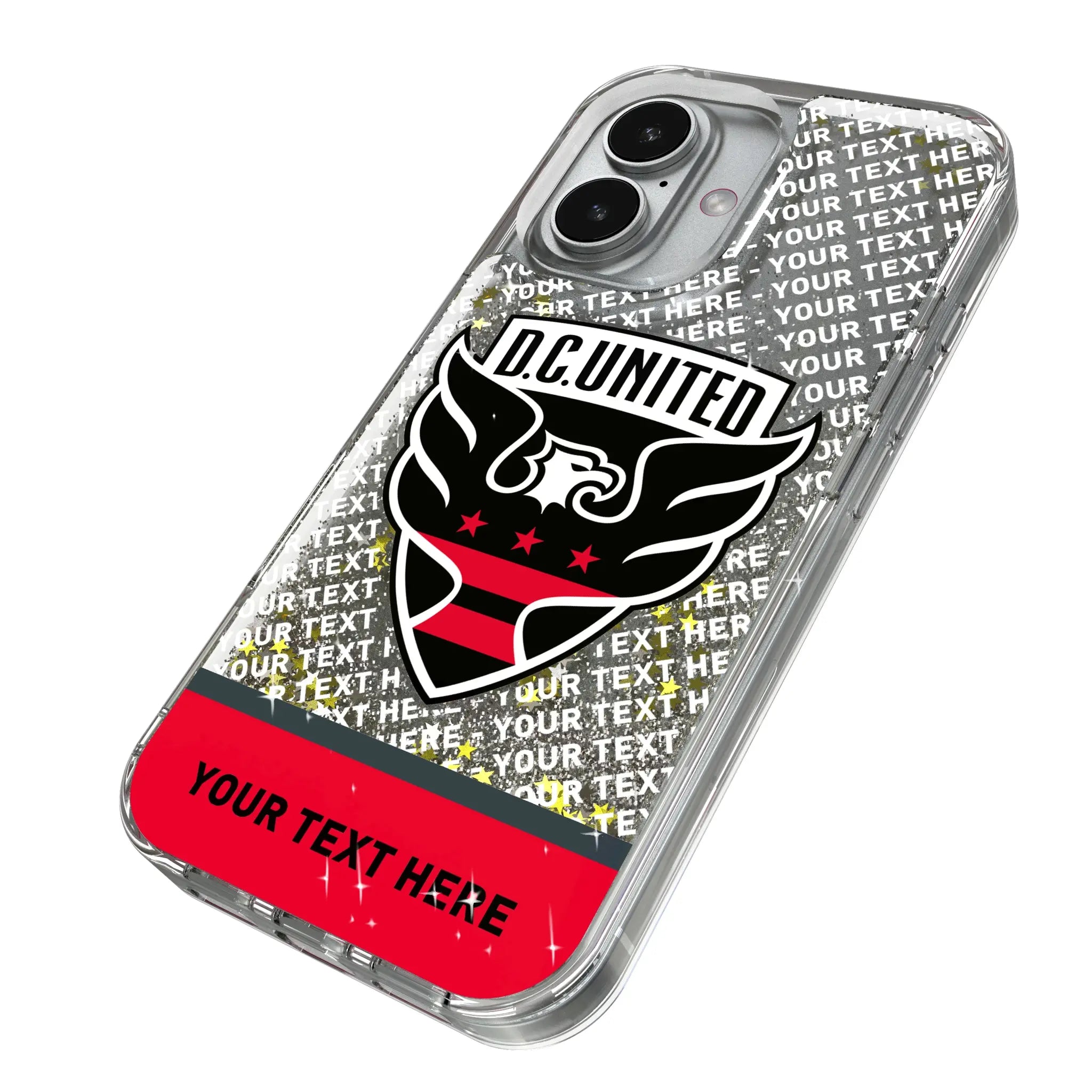DC United Personalized EndZone Plus iPhone Glitter Phone Case for Apple iPhone - Isometric View