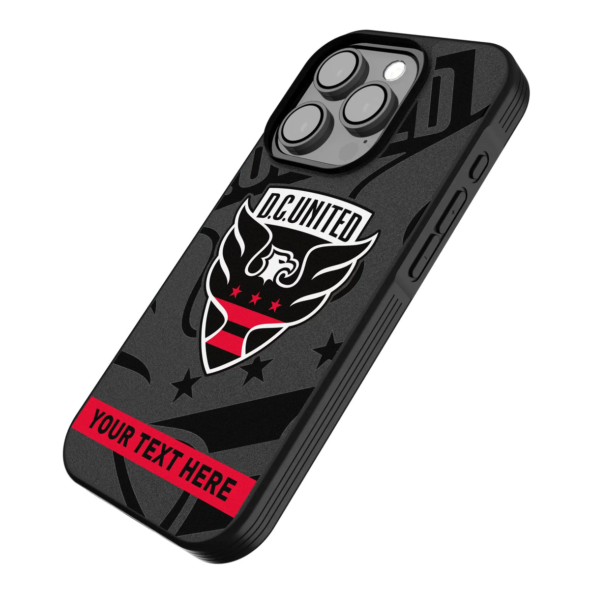 DC United Personalized Tilt iPhone Bump Phone Case for Apple iPhone - Isometric View