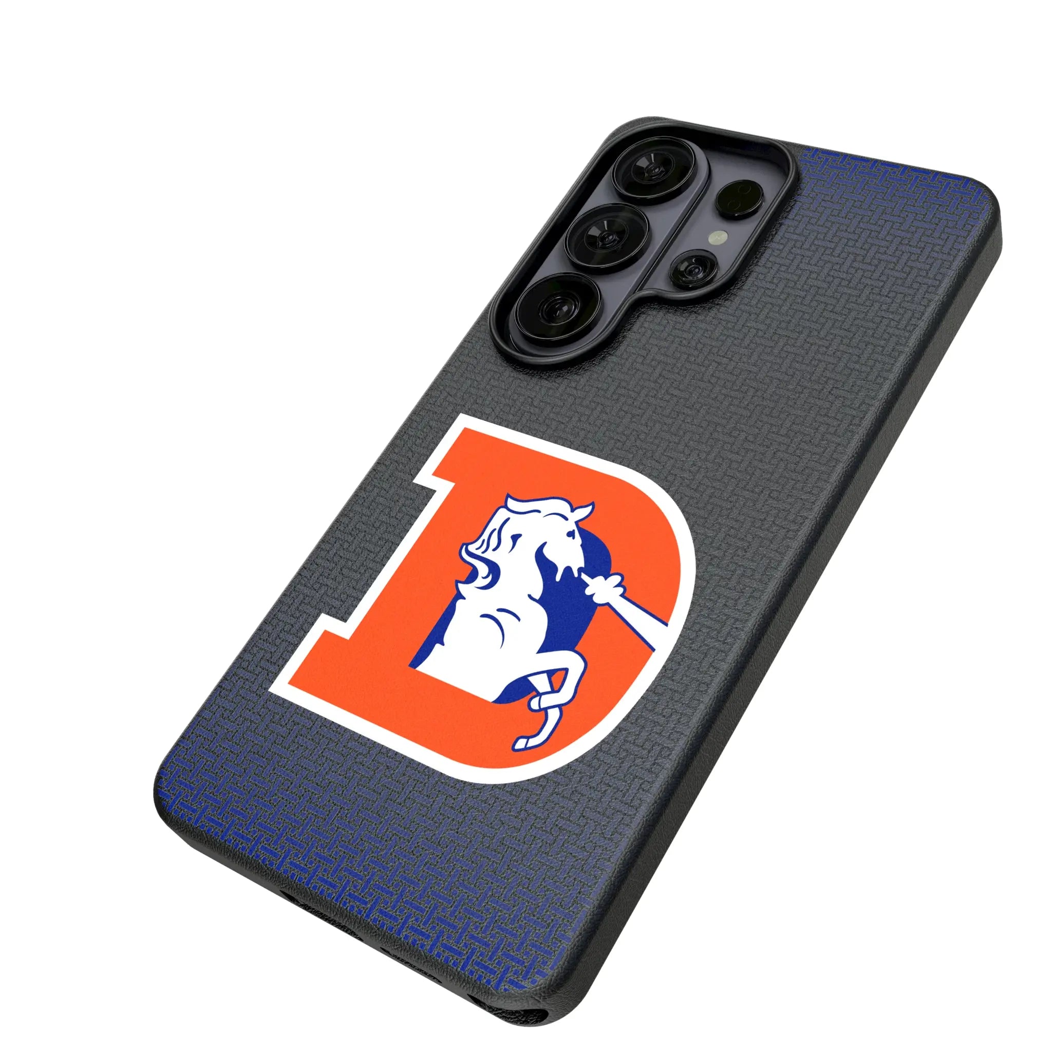Denver Broncos 1993-1996 Historic Collection Linen Galaxy MagSafe Compatible Phone Case for Samsung Galaxy - Isometric View#Device_Galaxy S26 Ultra