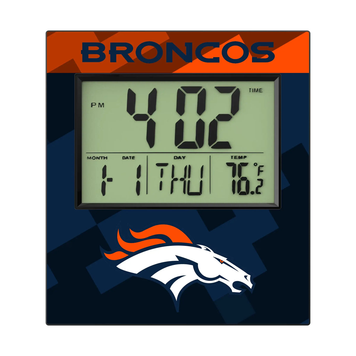 Denver Broncos Color Block Wall Clock