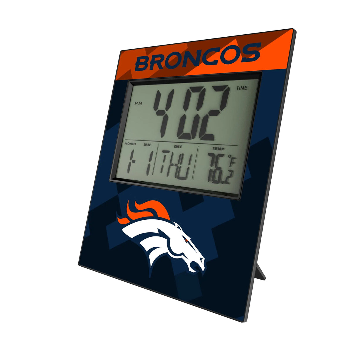 Denver Broncos Color Block Wall Clock