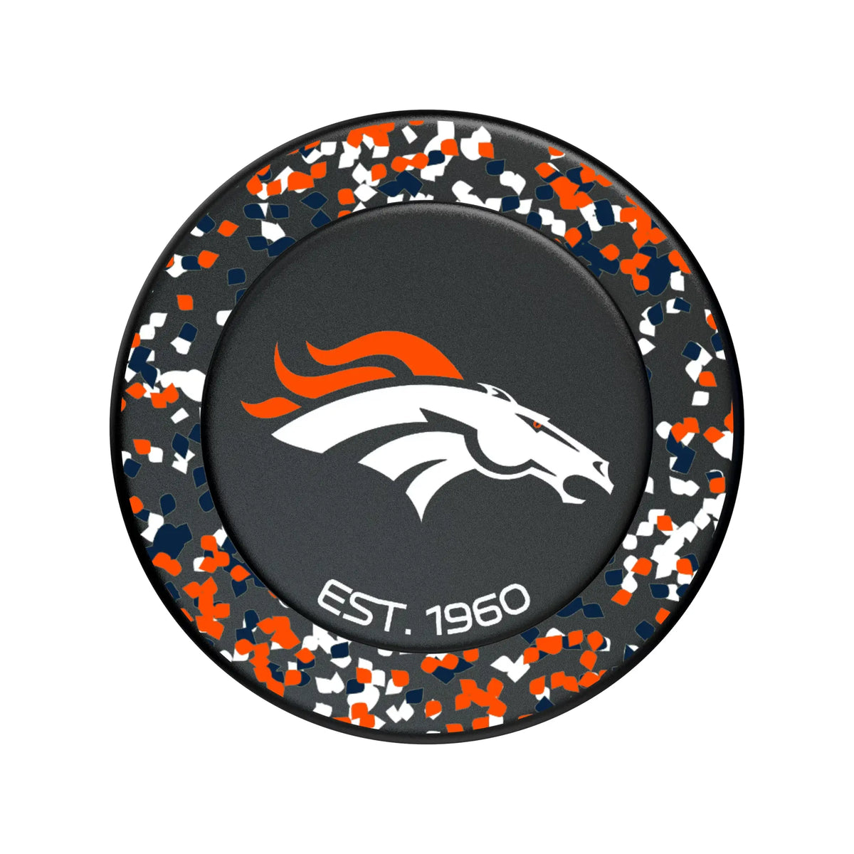 Denver Broncos Confetti Popsockets Round Magnetic