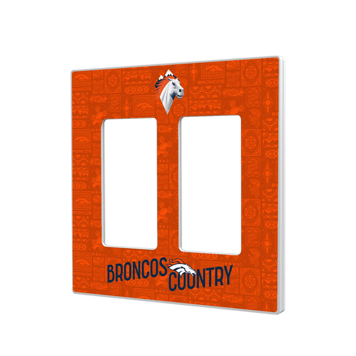 Denver Broncos Deco Hidden-Screw Light Switch Plate#Style_Double Rocker