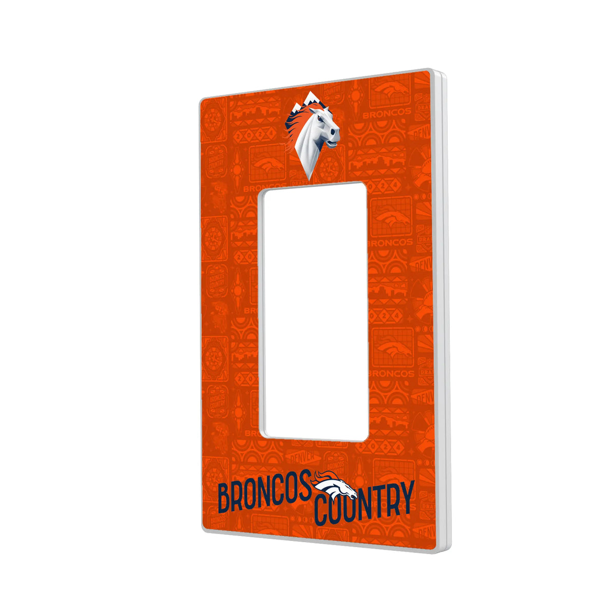 Denver Broncos Deco Hidden-Screw Light Switch Plate#Style_Single Rocker