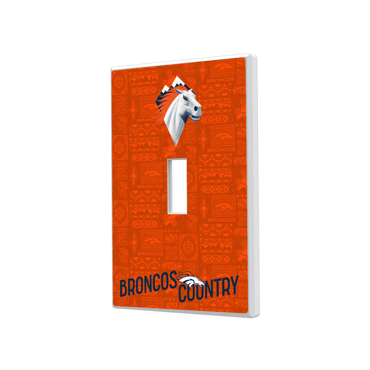 Denver Broncos Deco Hidden-Screw Light Switch Plate#Style_Single Toggle