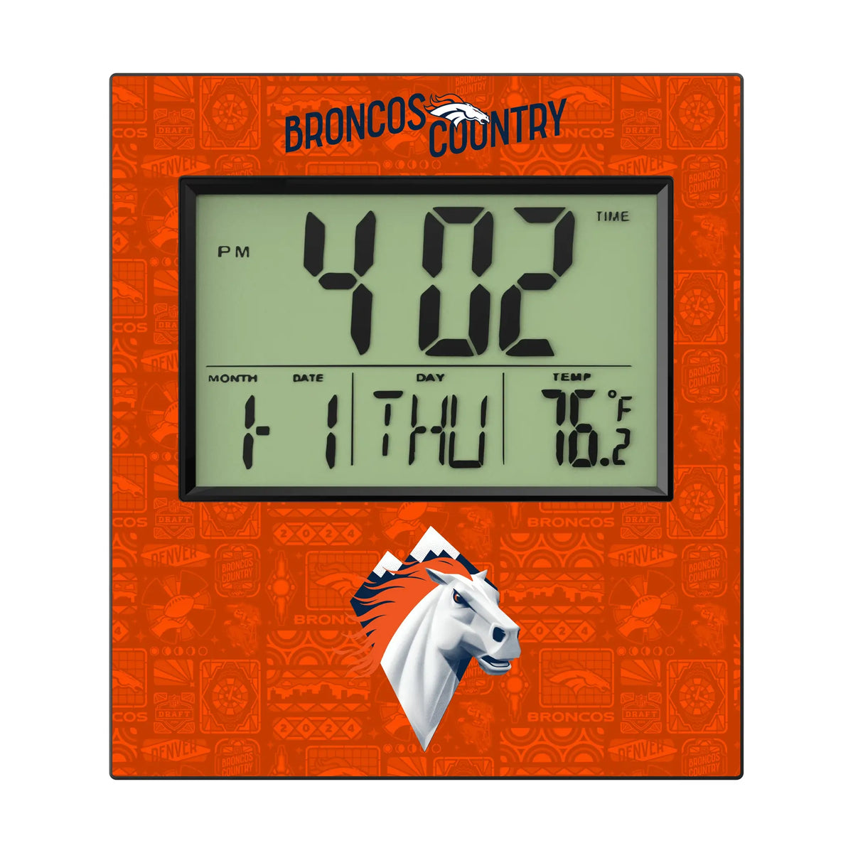 Denver Broncos Deco Wall Clock