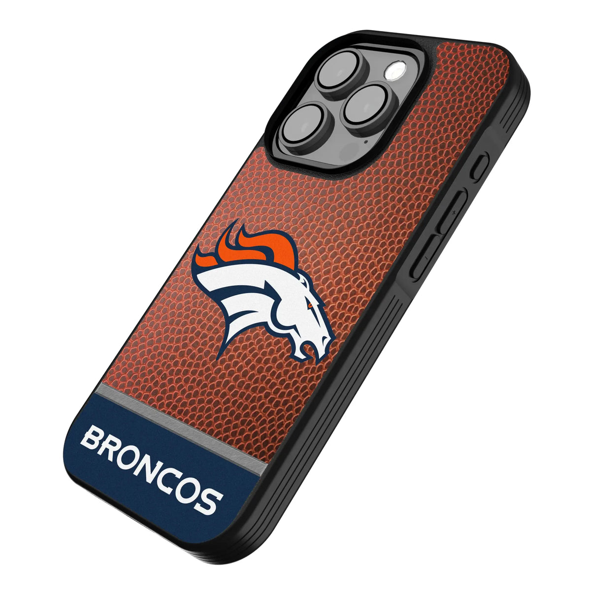 Denver Broncos Football Wordmark iPhone Bump Phone Case for Apple iPhone - Isometric View