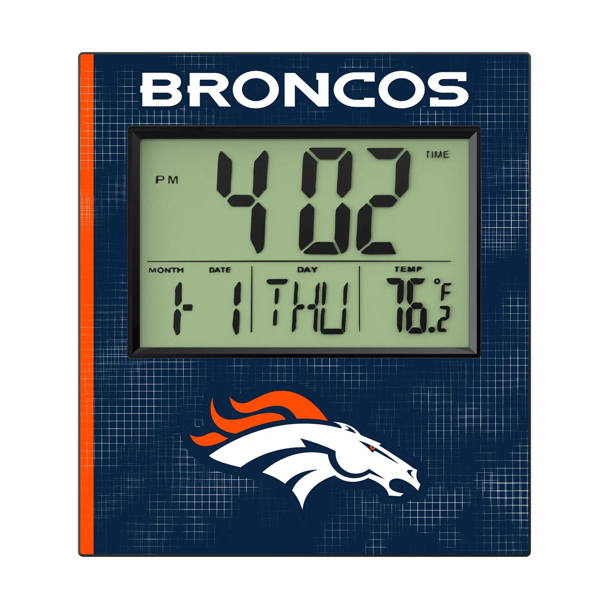 Denver Broncos Hatch Wall Clock