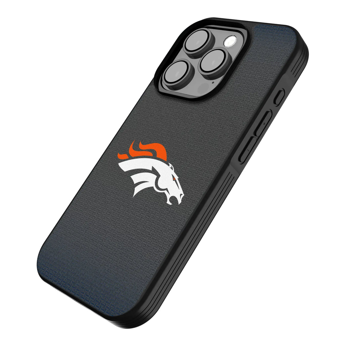 Denver Broncos Linen iPhone Bump Phone Case for Apple iPhone - Isometric View
