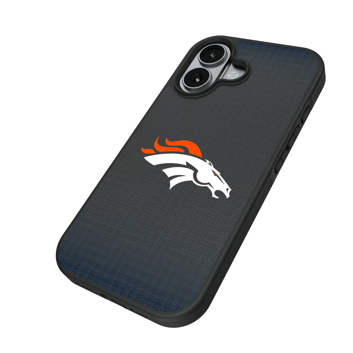 Denver Broncos Linen iPhone Bump Phone Case for Apple iPhone - Isometric View#Device_iPhone 17