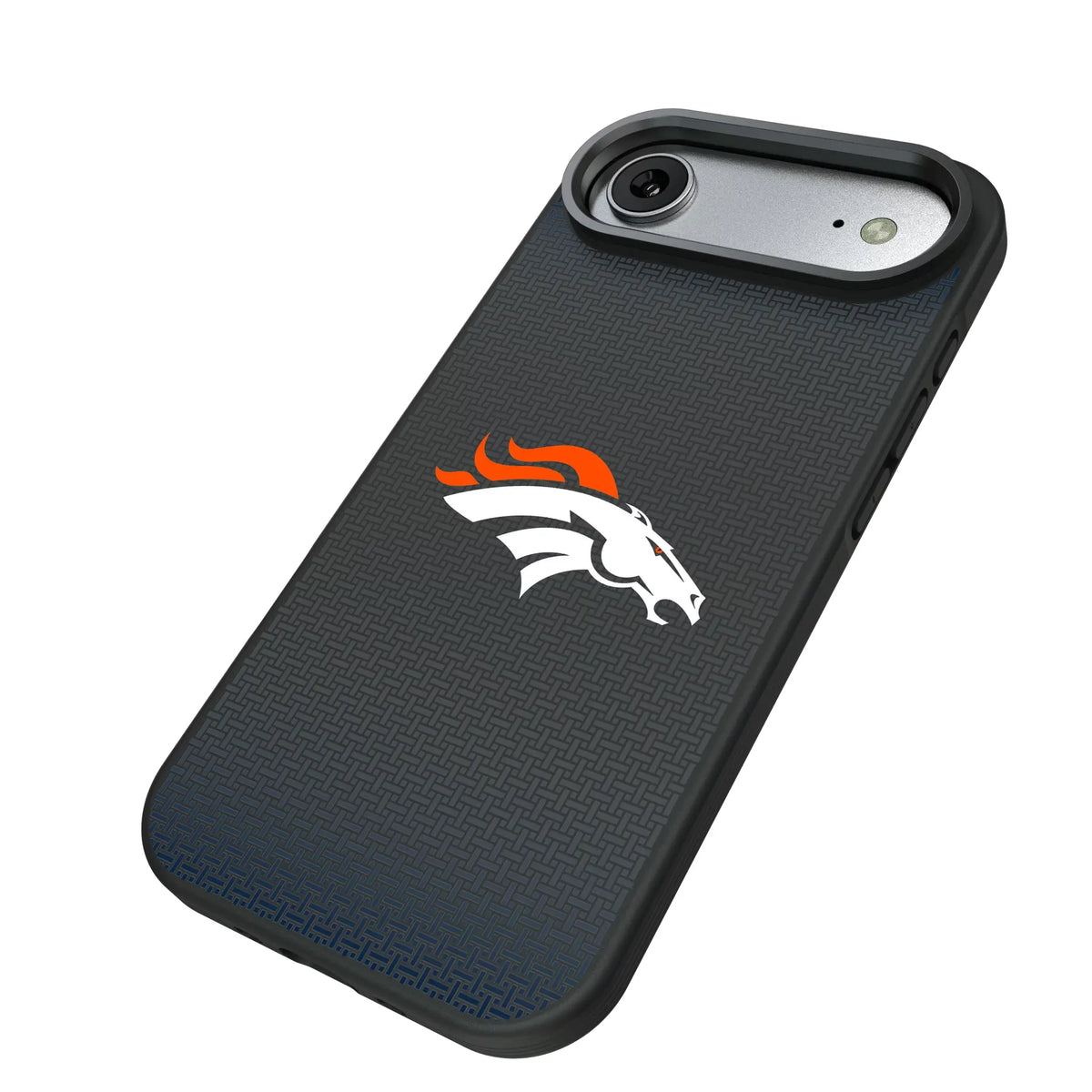 Denver Broncos Linen iPhone Bump Phone Case for Apple iPhone - Isometric View#Device_iPhone Air