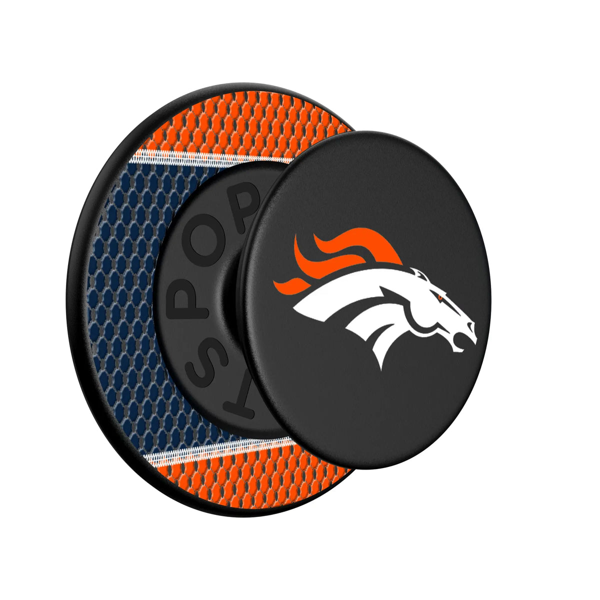 Denver Broncos Mesh Popsockets Round Magnetic - Isometric View