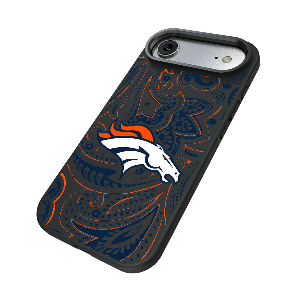 Denver Broncos Paisley iPhone Bump Phone Case for Apple iPhone - Isometric View#Device_iPhone Air
