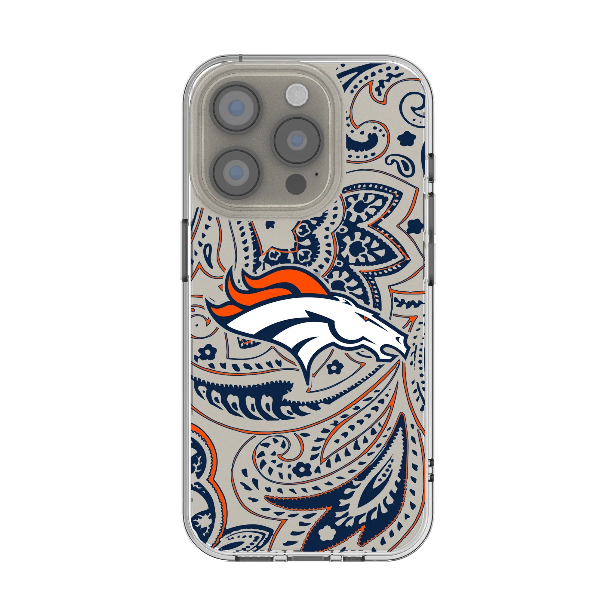 Denver Broncos Paisley iPhone Clear Phone Case for Apple iPhone