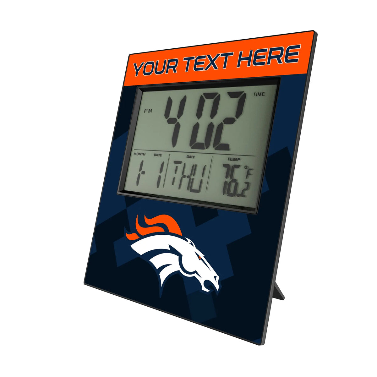 Denver Broncos Personalized Color Block Wall Clock