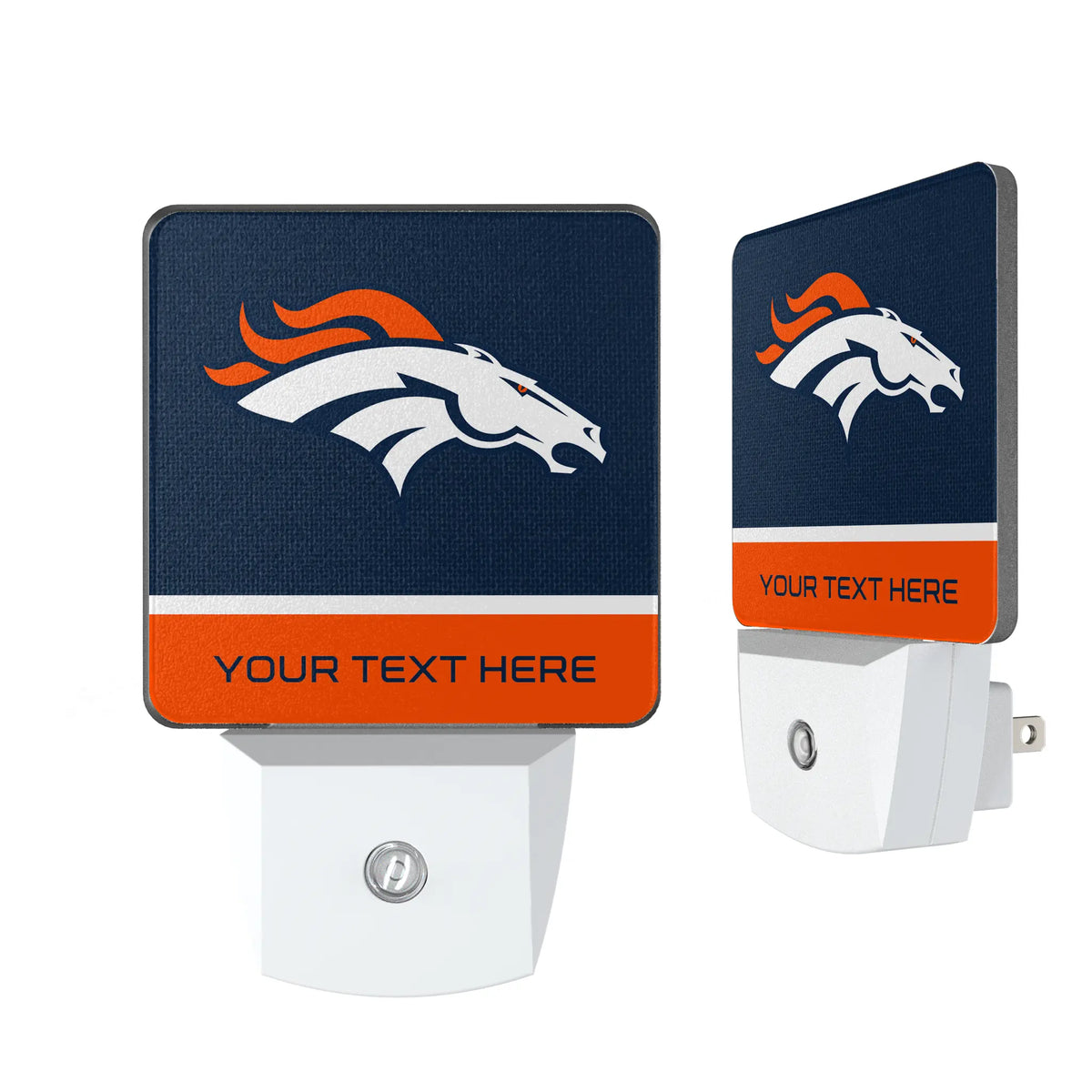 Denver Broncos Personalized Endzone Solid Night Light 2-Pack