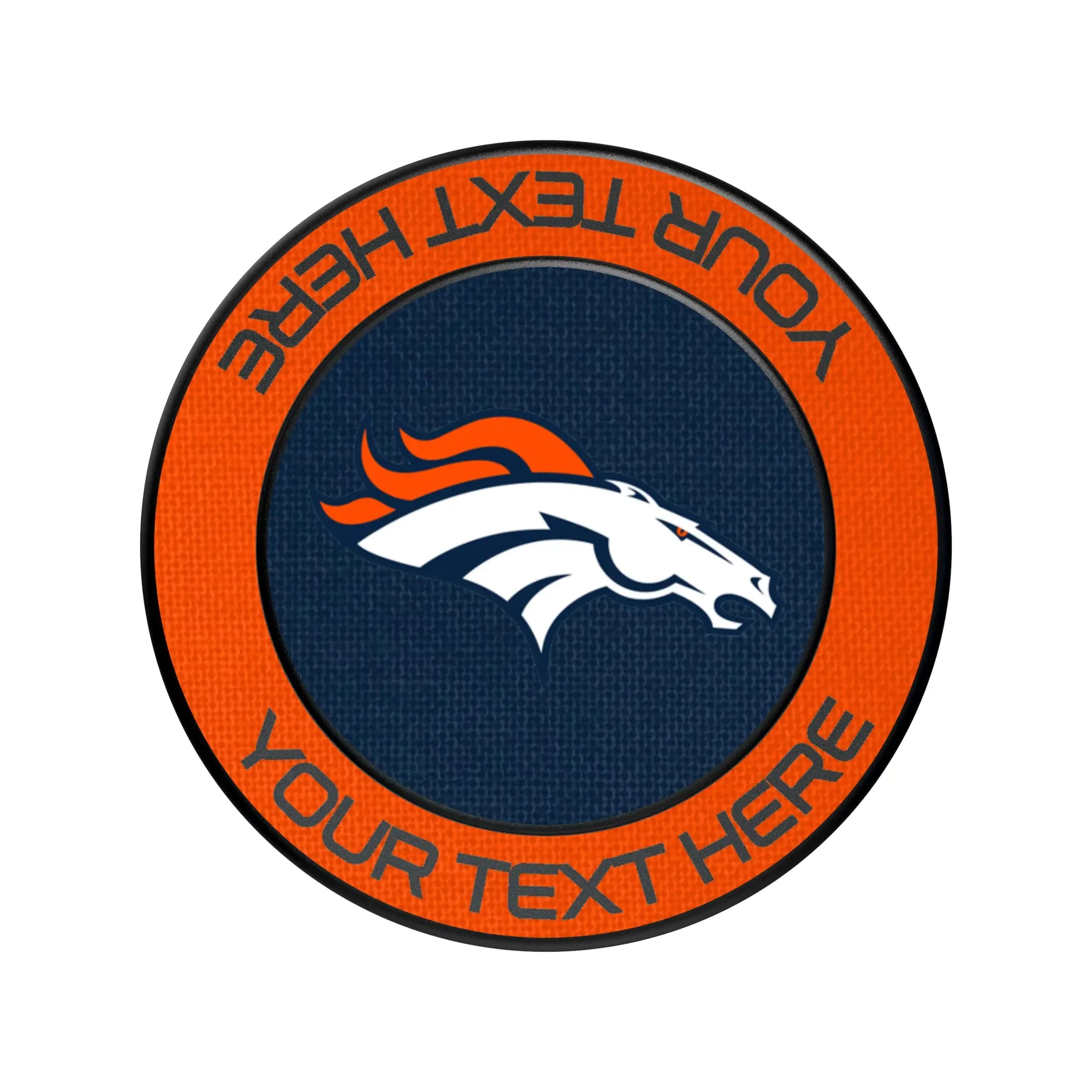Denver Broncos Personalized Endzone Solid Popsockets Round Magnetic