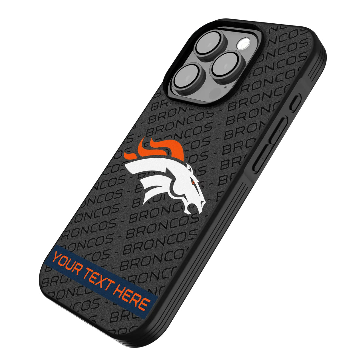 Denver Broncos Personalized Tilt iPhone Bump Phone Case for Apple iPhone - Isometric View