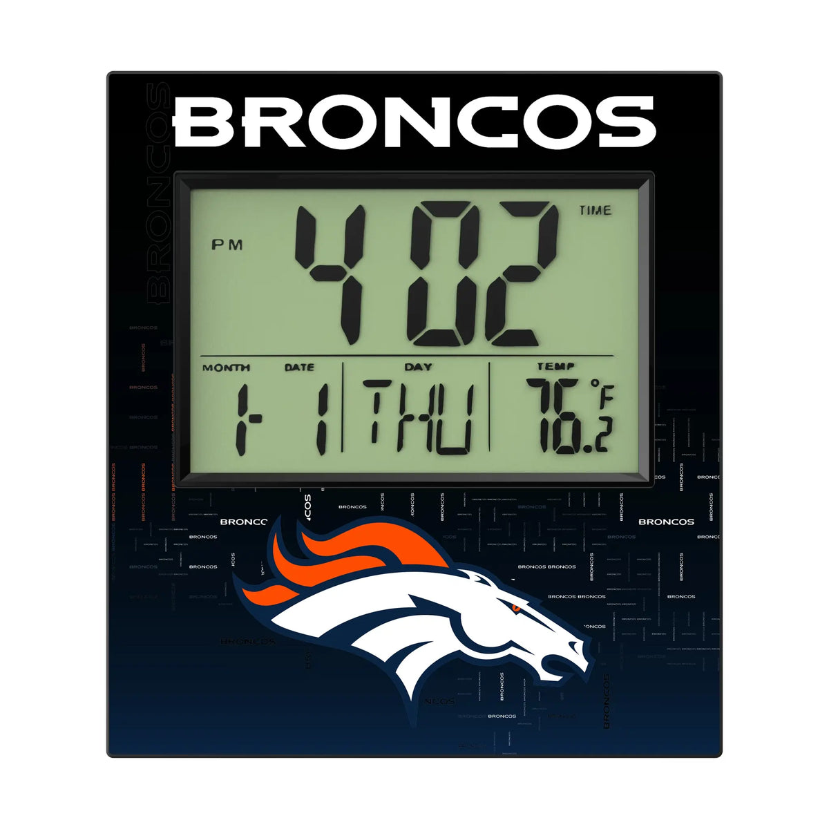 Denver Broncos Quadtile Wall Clock