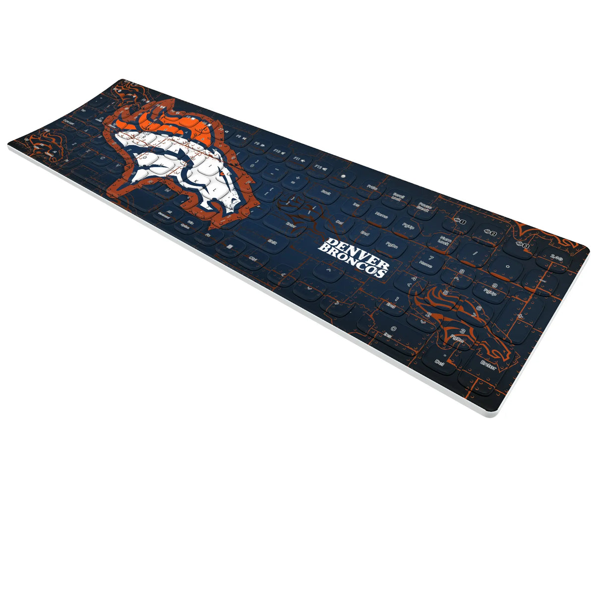 Denver Broncos Rivet KKB605 Curved Wireless Keyboard - Isometric View