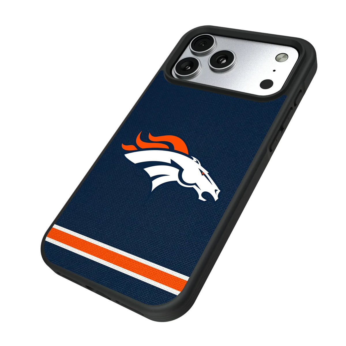 Denver Broncos Stripe iPhone Bump Phone Case for Apple iPhone - Isometric View#Device_iPhone 17 Pro Max