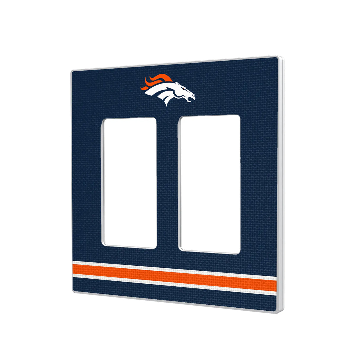 Denver Broncos Stripe Hidden-Screw Light Switch Plate#Style_Double Rocker