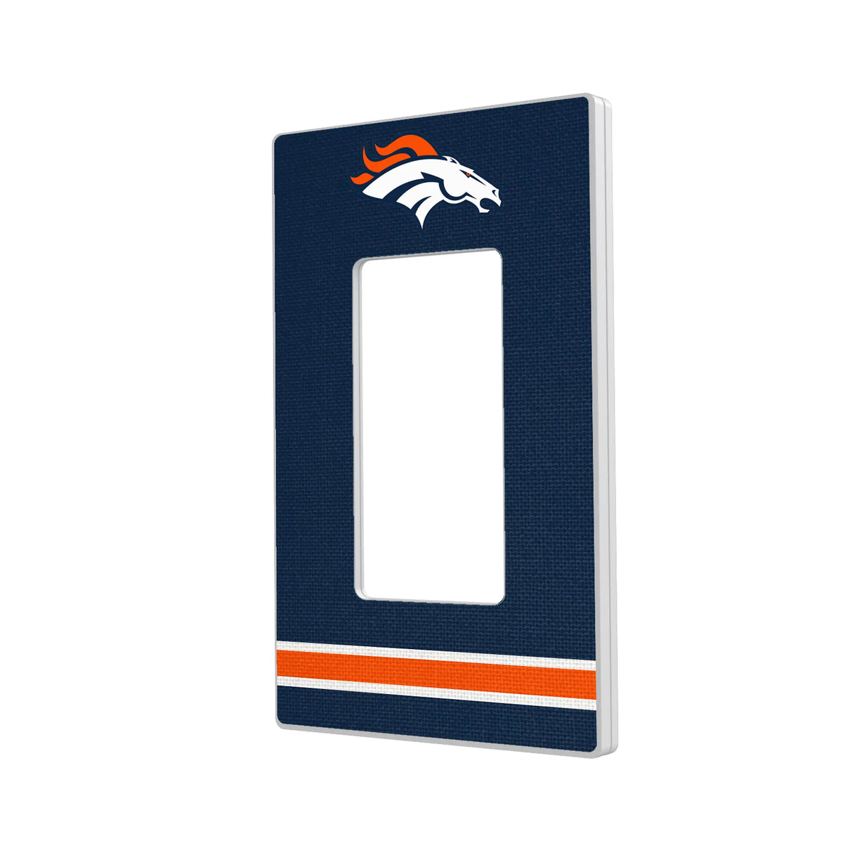 Denver Broncos Stripe Hidden-Screw Light Switch Plate#Style_Single Rocker