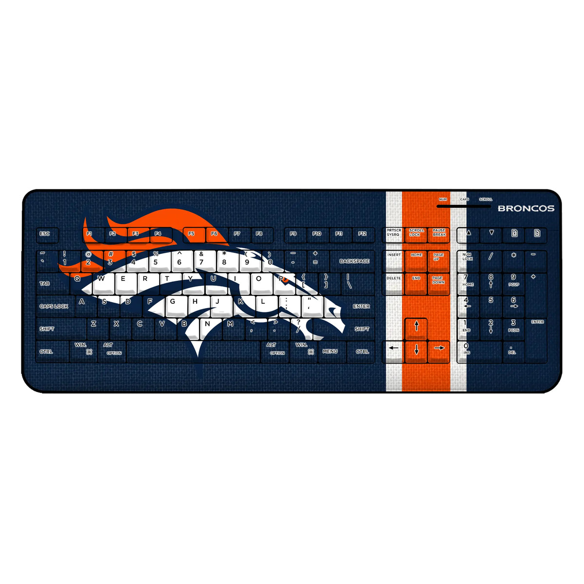 Denver Broncos Stripe Wireless USB Keyboard