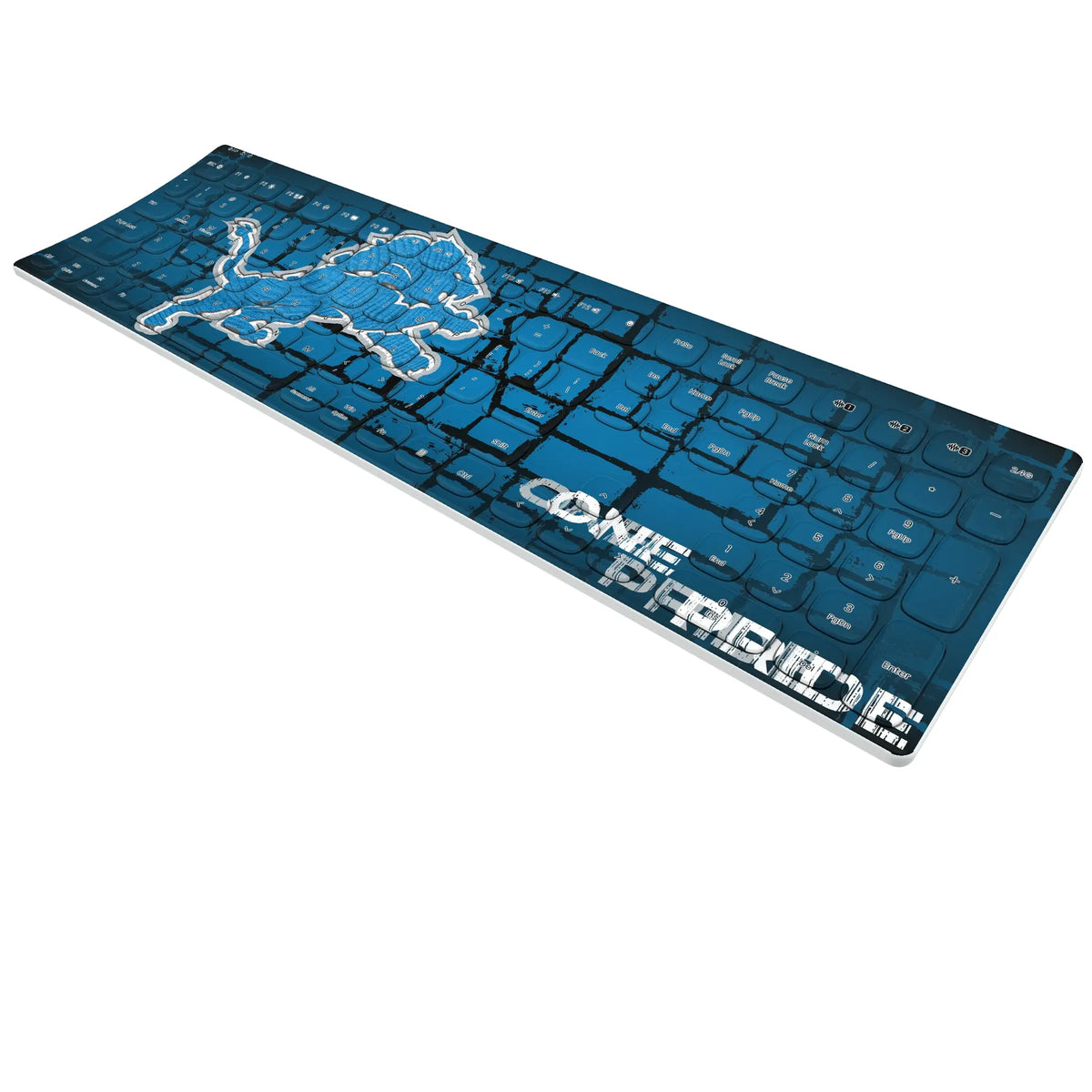 Detroit Lions Brick KKB605 Curved Wireless Keyboard - Isometric View