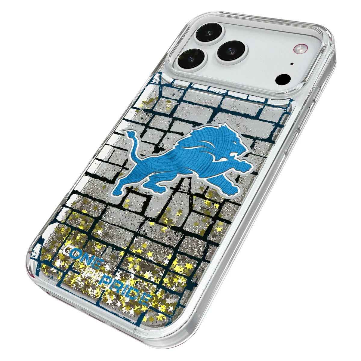 Detroit Lions Brick iPhone Glitter Phone Case for Apple iPhone - Isometric View#Device_iPhone 18 Pro Max