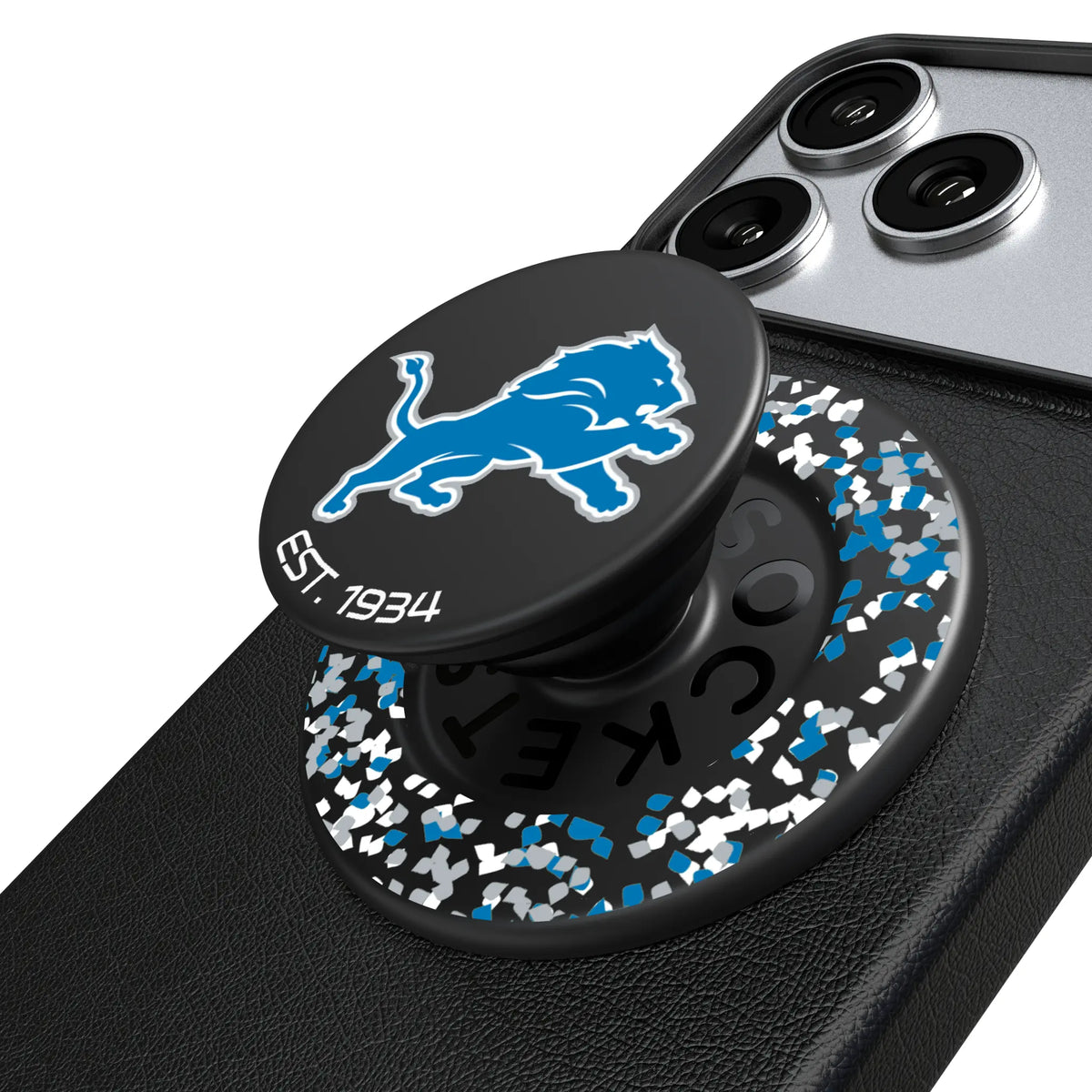 Detroit Lions Confetti Popsockets Round Magnetic