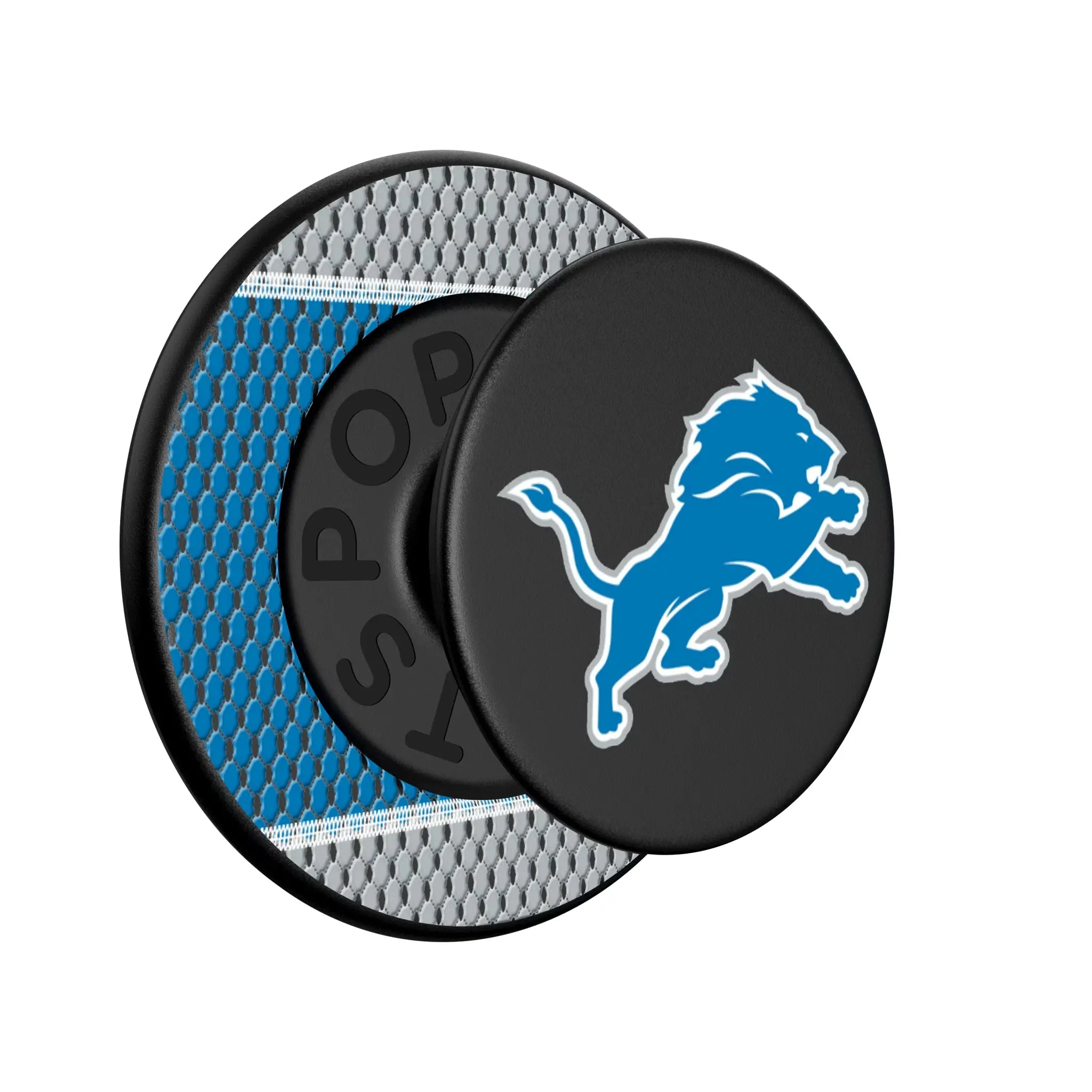 Detroit Lions Mesh Popsockets Round Magnetic - Isometric View