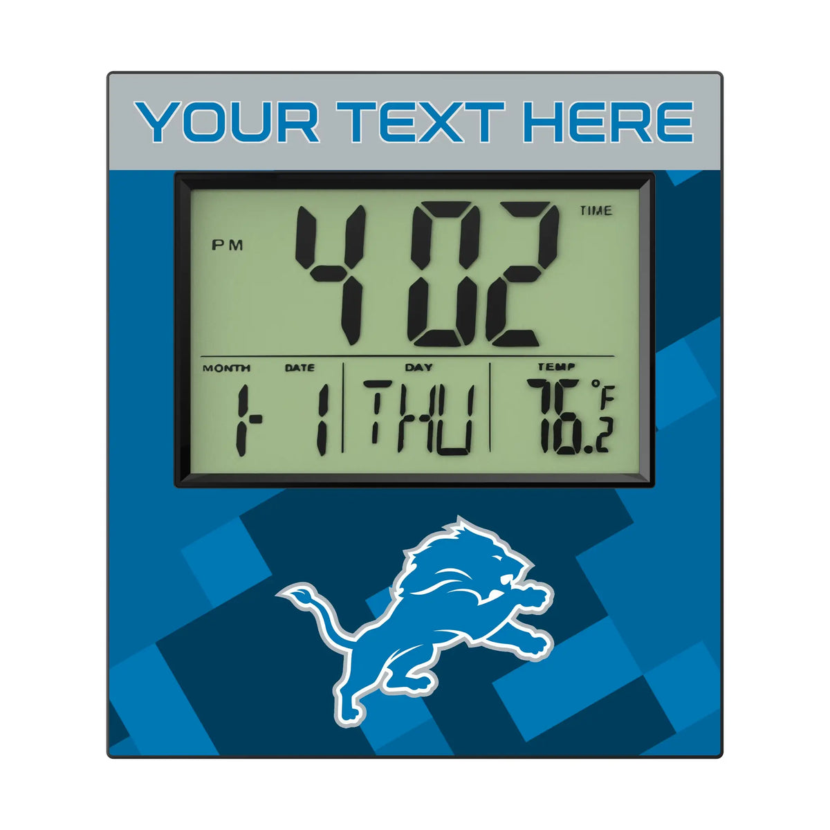 Detroit Lions Personalized Color Block Wall Clock