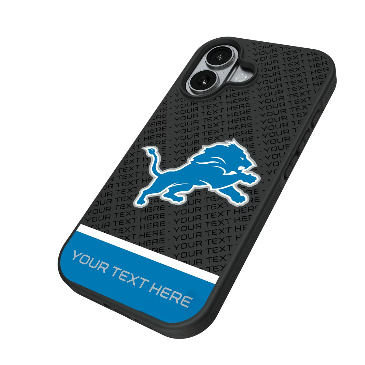 Detroit Lions Personalized EndZone Plus iPhone Bump Phone Case for Apple iPhone - Isometric View#Device_iPhone 17