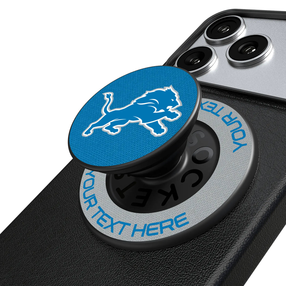 Detroit Lions Personalized Endzone Solid Popsockets Round Magnetic