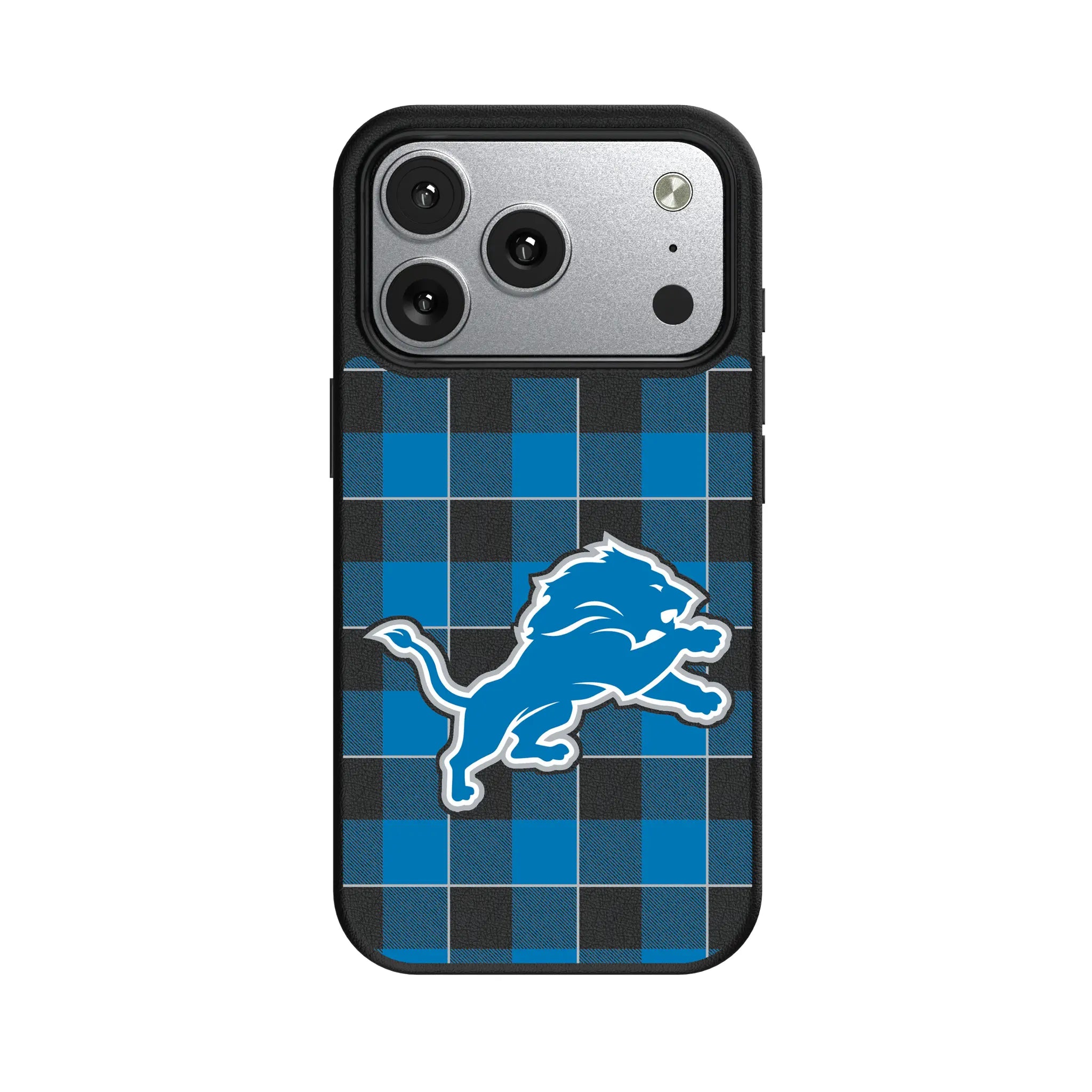 Detroit Lions Plaid iPhone MagSafe Compatible Phone Case for Apple iPhone#Device_iPhone 17 Pro
