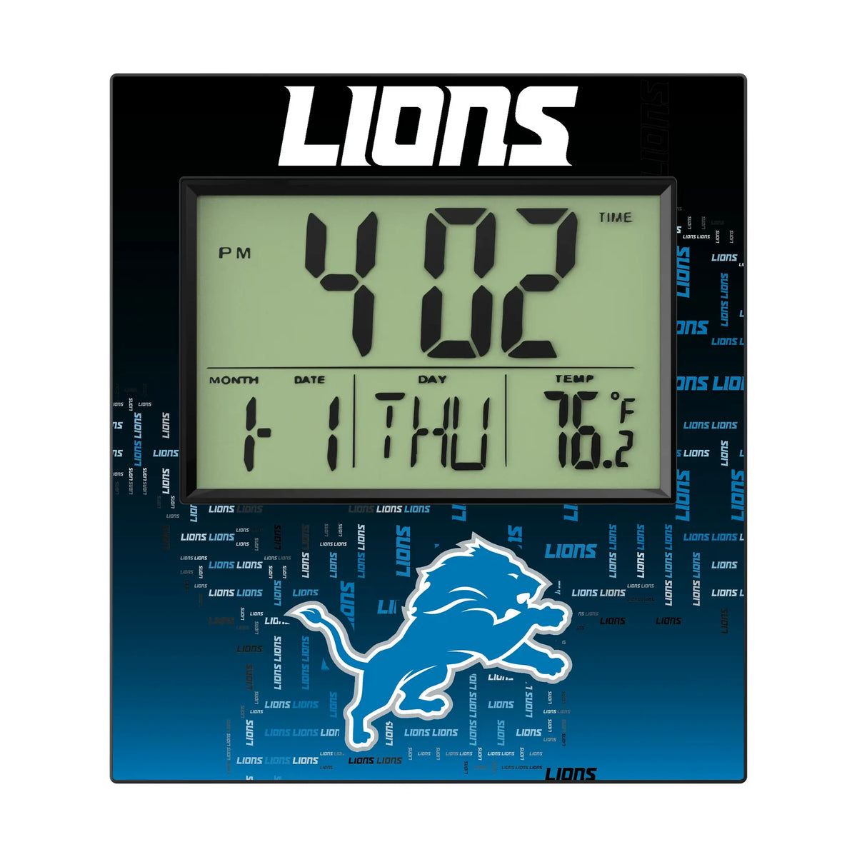 Detroit Lions Quadtile Wall Clock