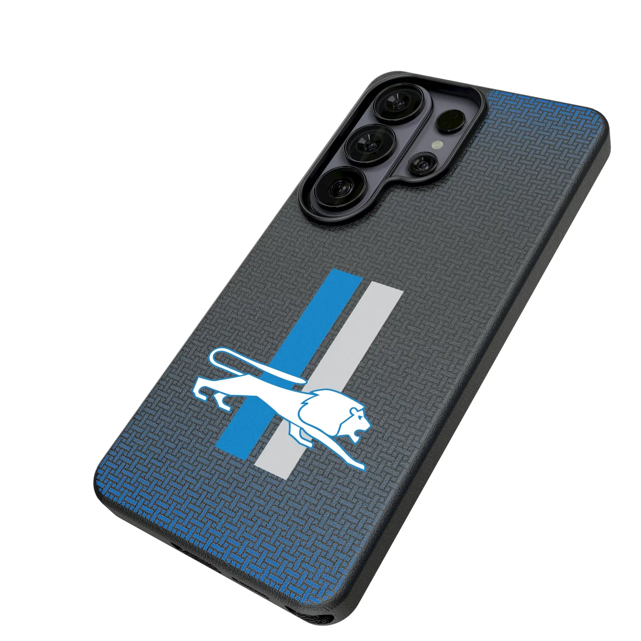 Detroit Lions Retro Linen Galaxy MagSafe Compatible Phone Case for Samsung Galaxy - Isometric View#Device_Galaxy S26 Ultra