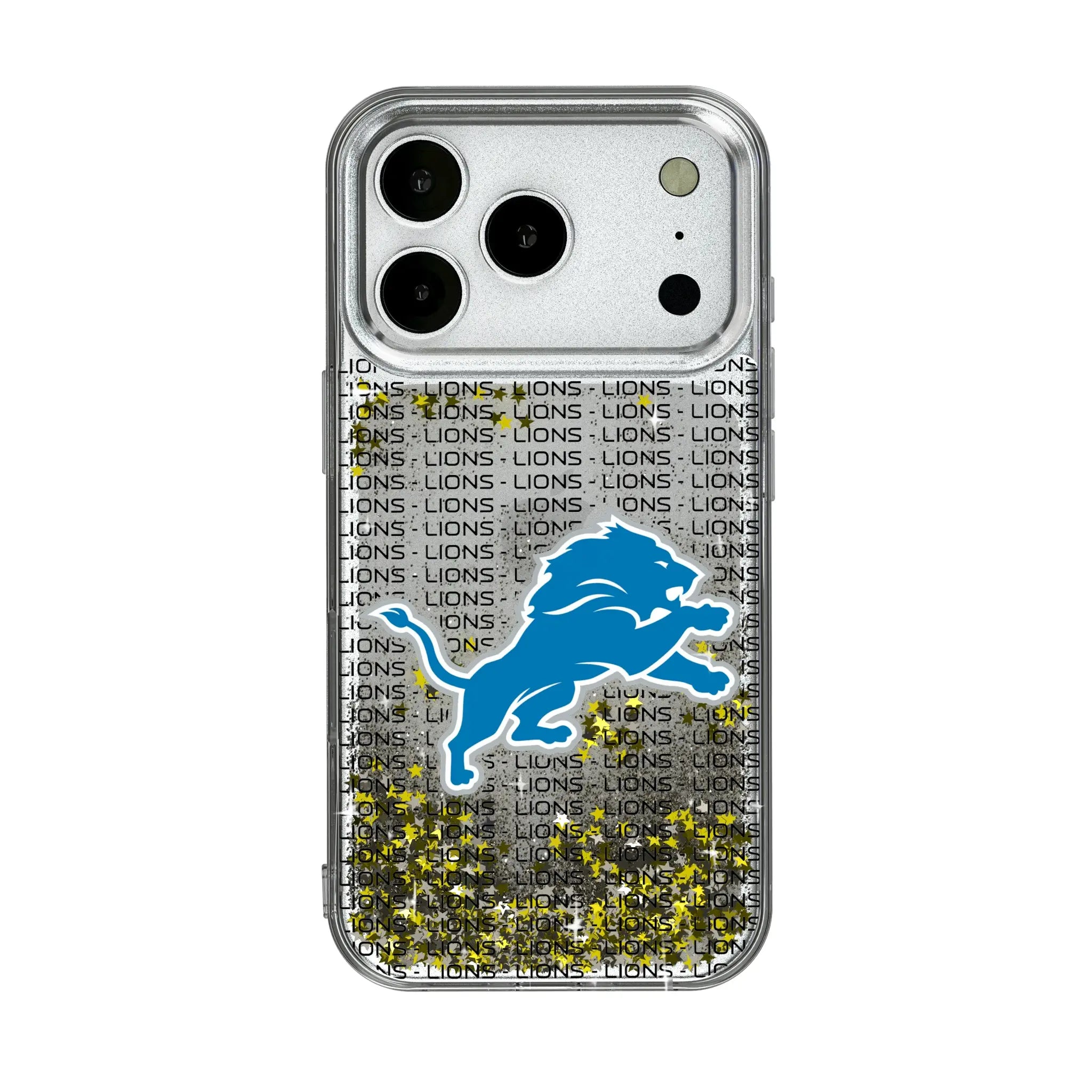 Detroit Lions Text Backdrop iPhone Glitter Phone Case for Apple iPhone