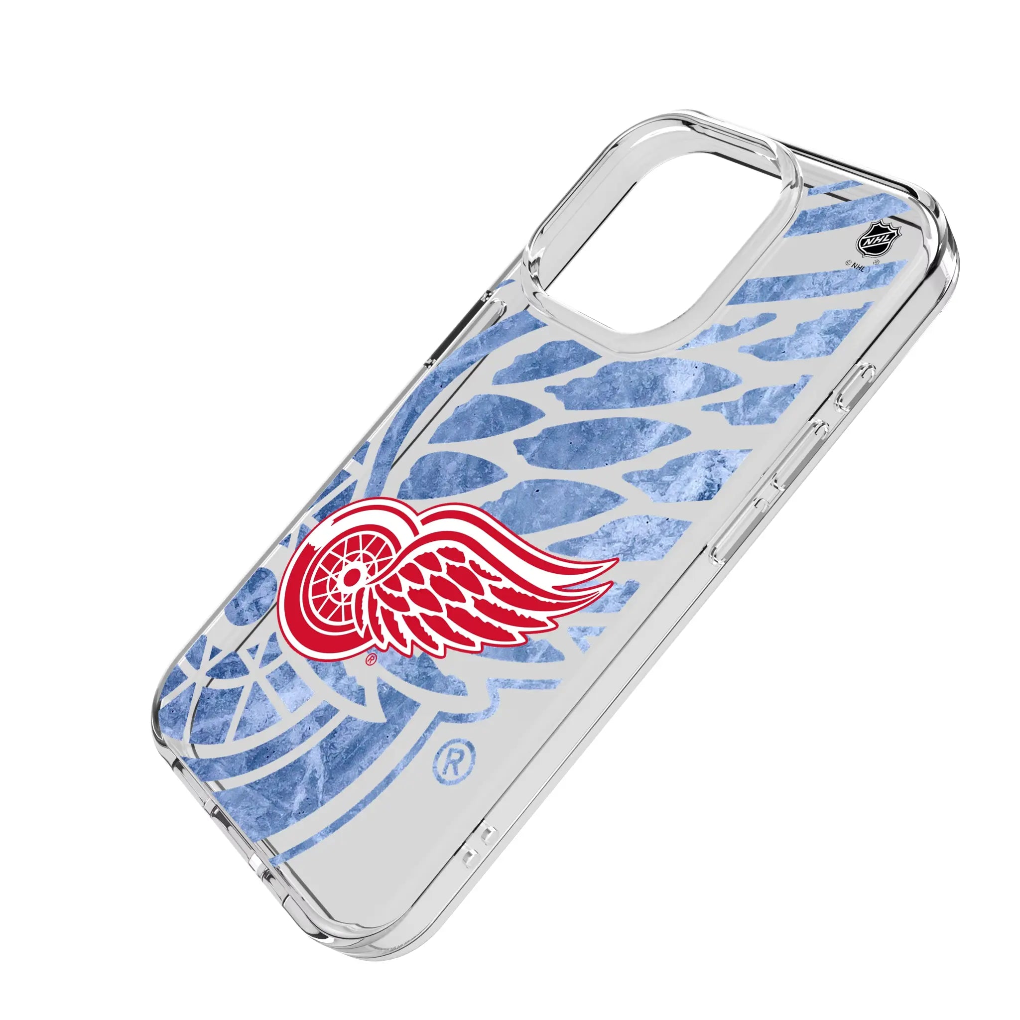 Detroit Red Wings Ice Tilt iPhone Clear Phone Case for Apple iPhone - Isometric View