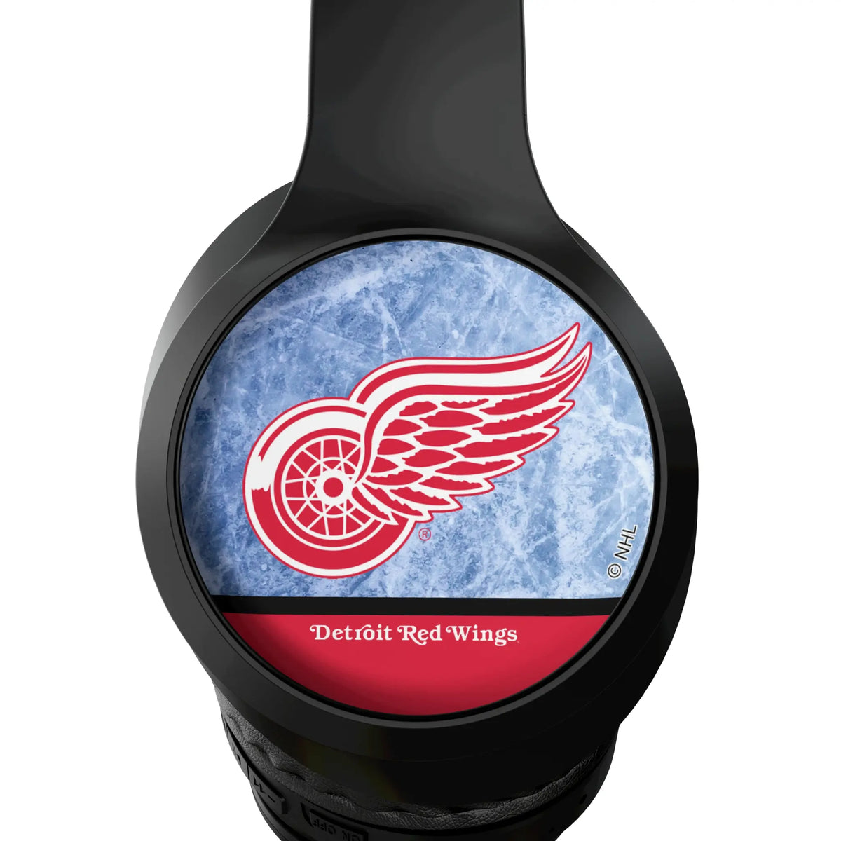 Detroit Red Wings Ice Wordmark Wireless Over-Ear Headphones With Case - Detail