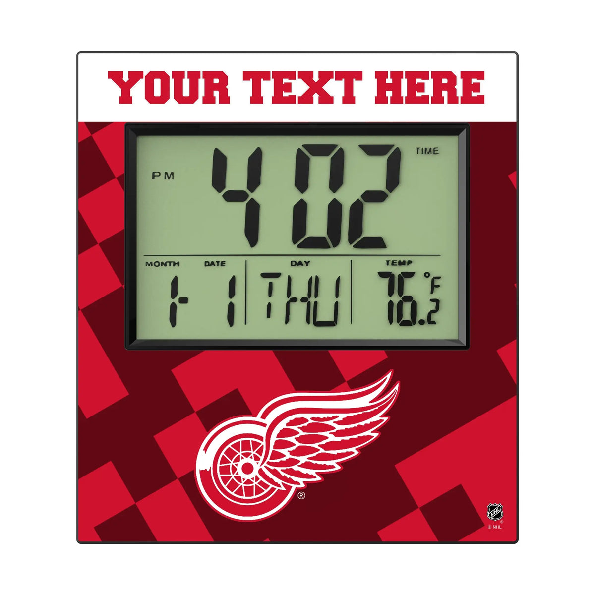 Detroit Red Wings Personalized Color Block Wall Clock