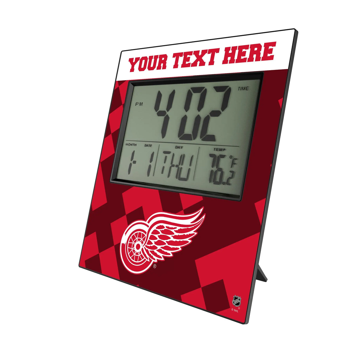 Detroit Red Wings Personalized Color Block Wall Clock